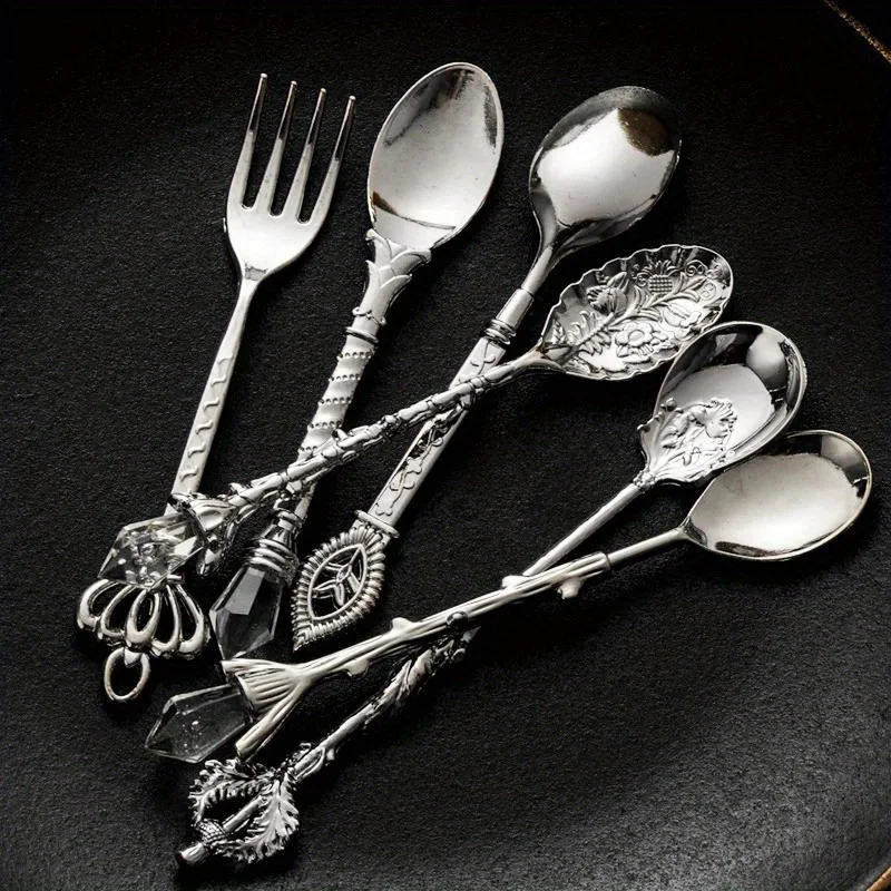 6 Buah Sendok Garpu Antik Gaya - Vintage Collectible Spoons ulasan dan harga