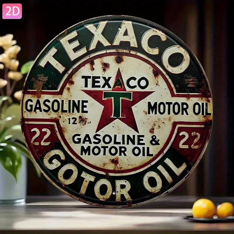 Papan Logam Minyak Texaco Klas - Vintage Collectible Plates ulasan dan harga